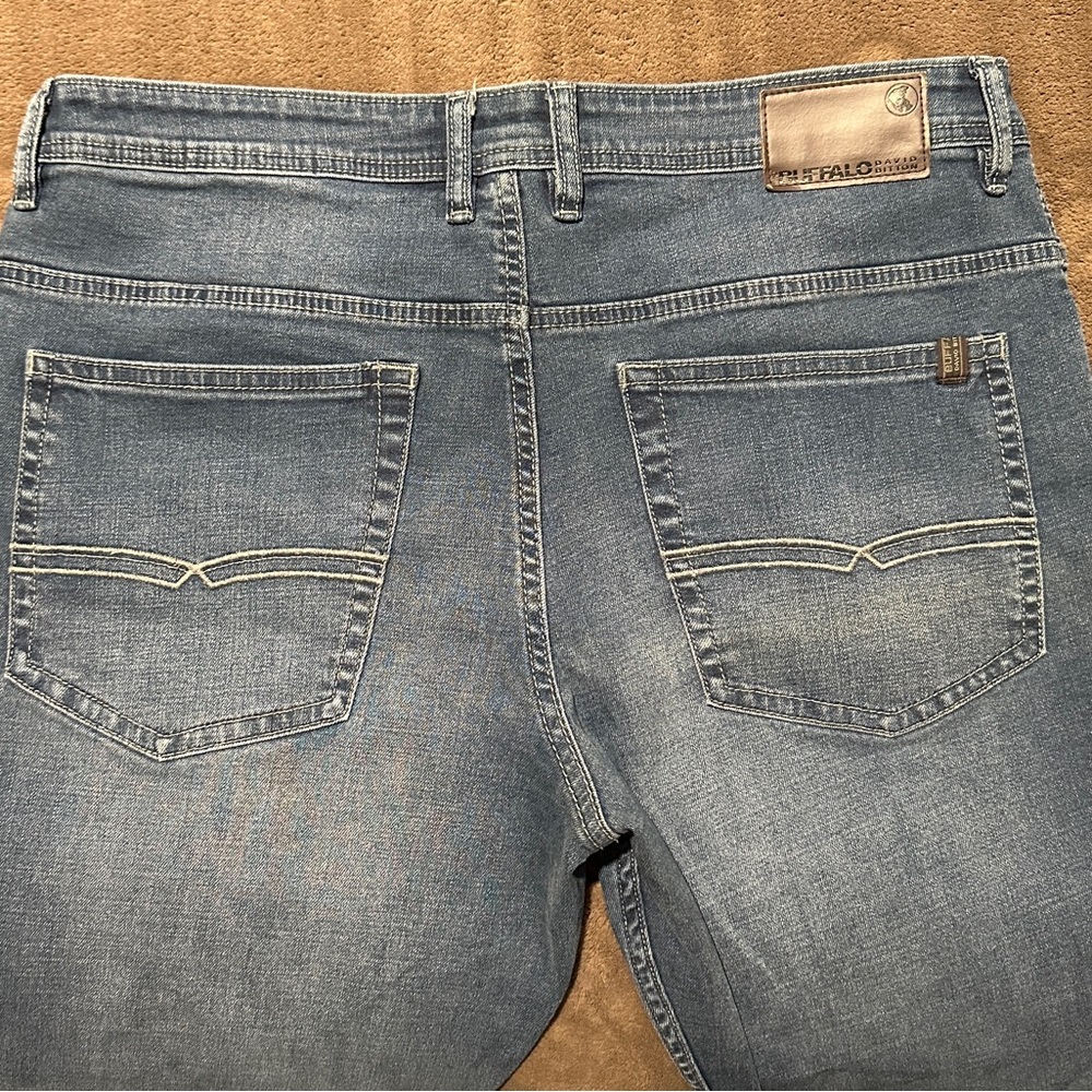 Buffalo David Bitton Blue Relaxed Jeans with Subtle Fading